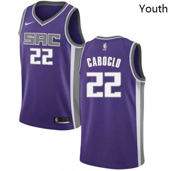 Youth Nike Sacramento Kings 22 Bruno Caboclo Authentic Purple NBA Jersey Icon Edition